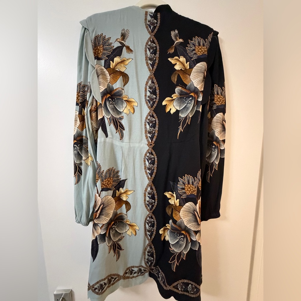 FARM Rio Black and Blue Floral Long Sleeve Dress - Picture 3 of 3